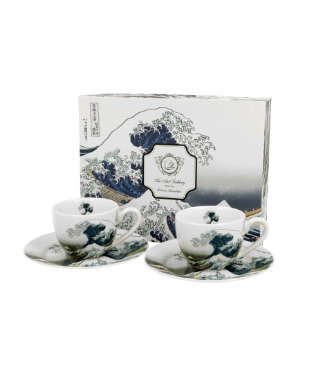 2 filiżanki espresso ze spodkami Wielka Fala – Hokusai 2 filiżanki espresso ze spodkami Wielka Fala – Hokusai