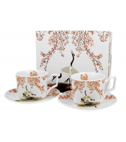 2 filiżanki ze spodkami Sakura i Żuraw lux 2 filiżanki ze spodkami Sakura i Żuraw lux
