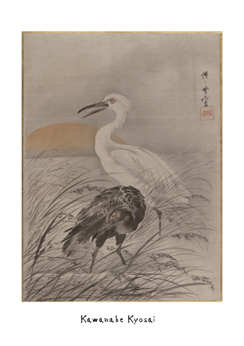 Kopia drzeworytu Kawanabe Kyosai – bez ramki Kopia drzeworytu Kawanabe Kyosai – bez ramki